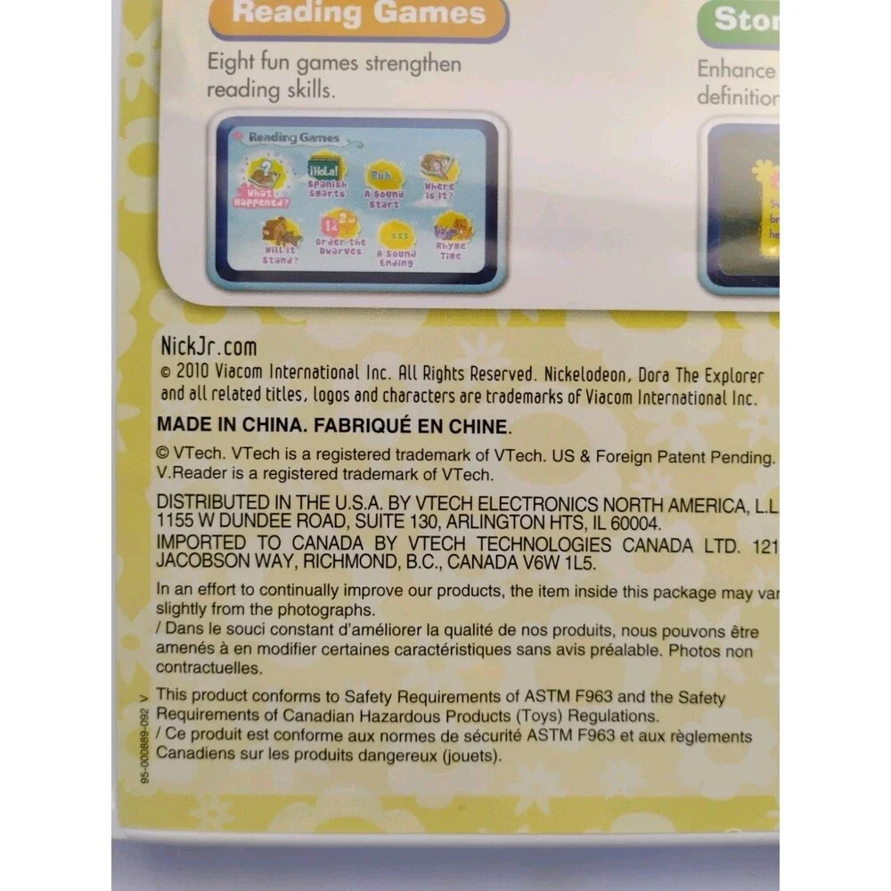 VTECH V.READER Interactive E-Reading System Game DORA and The 3 Little Pigs